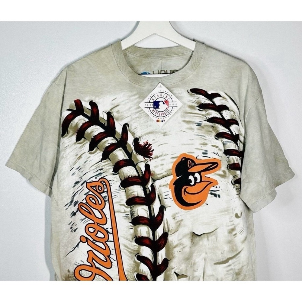 Vintage 2014 Liquid Blue MLB Baltimore Orioles Baseball AOP Tie Dye T-Shirt NWT‎
